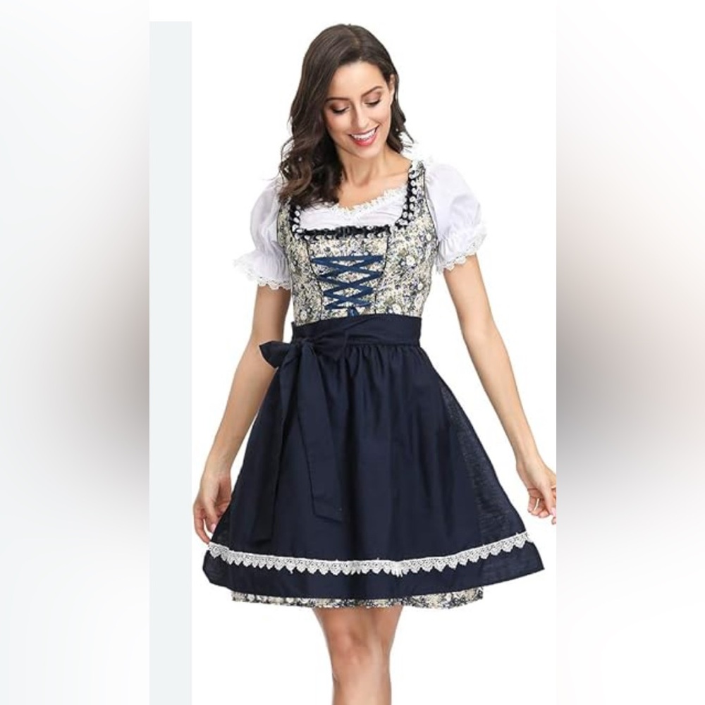 Adorable Cottagecore Woman’s lace up Corset Peasant Dress Small NWTS costume